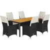 Image de vidaXL - 7-delige - Tuinset - met - kussens - poly - rattan - zwart
