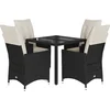 Image de vidaXL - 5-delige - Tuinset - met - kussens - poly - rattan - zwart