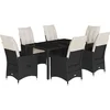 Image de vidaXL - 7-delige - Tuinset - met - kussens - poly - rattan - zwart