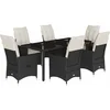 Image de vidaXL - 7-delige - Tuinset - met - kussens - poly - rattan - zwart