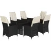 Image de vidaXL - 7-delige - Tuinset - met - kussens - poly - rattan - zwart