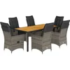 Image de vidaXL - 7-delige - Tuinset - met - kussens - poly - rattan - grijs