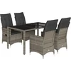 Image de vidaXL - 5-delige - Tuinset - met - kussens - poly - rattan - grijs