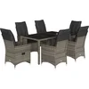 Image de vidaXL - 7-delige - Tuinset - met - kussens - poly - rattan - grijs