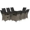 Image de vidaXL - 9-delige - Tuinset - met - kussens - poly - rattan - grijs