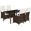 Image de vidaXL - 5-delige - Tuinset - met - kussens - poly - rattan - bruin