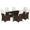 Image de vidaXL - 7-delige - Tuinset - met - kussens - poly - rattan - bruin