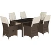 Image de vidaXL - 7-delige - Tuinset - met - kussens - poly - rattan - bruin