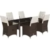 Image de vidaXL - 7-delige - Tuinset - met - kussens - poly - rattan - bruin