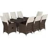 Image de vidaXL - 9-delige - Tuinset - met - kussens - poly - rattan - bruin