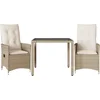 Image de vidaXL - 3-delige - Bistroset - met - kussens - poly - rattan - beige