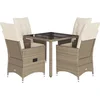 Image de vidaXL - 5-delige - Tuinset - met - kussens - poly - rattan - beige