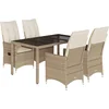 Image de vidaXL - 5-delige - Tuinset - met - kussens - poly - rattan - beige