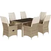 Image de vidaXL - 7-delige - Tuinset - met - kussens - poly - rattan - beige