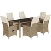 Image de vidaXL - 7-delige - Tuinset - met - kussens - poly - rattan - beige
