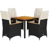 Image de vidaXL - 5-delige - Tuinset - met - kussens - poly - rattan - zwart