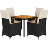 Image de vidaXL - 5-delige - Tuinset - met - kussens - poly - rattan - zwart