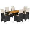 Image de vidaXL - 7-delige - Tuinset - met - kussens - poly - rattan - zwart