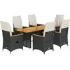 Image de vidaXL - 7-delige - Tuinset - met - kussens - poly - rattan - zwart