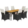 Image de vidaXL - 7-delige - Tuinset - met - kussens - poly - rattan - zwart