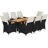 Image de vidaXL - 9-delige - Tuinset - poly - rattan - zwart