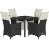 Image de vidaXL - 5-delige - Tuinset - met - kussens - poly - rattan - zwart