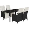 Image de vidaXL - 5-delige - Tuinset - met - kussens - poly - rattan - zwart