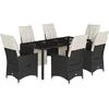 Image de vidaXL - 7-delige - Tuinset - met - kussens - poly - rattan - zwart