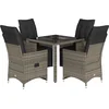 Image de vidaXL - 5-delige - Bistroset - met - kussens - poly - rattan - grijs
