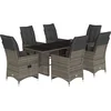 Image de vidaXL - 7-delige - Bistroset - met - kussens - poly - rattan - grijs