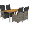 Image de vidaXL - 5-delige - Bistroset - met - kussens - poly - rattan - grijs