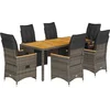 Image de vidaXL - 7-delige - Bistroset - met - kussens - poly - rattan - grijs