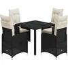Image de vidaXL - 5-delige - Bistroset - met - kussens - poly - rattan - zwart