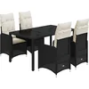 Image de vidaXL - 5-delige - Bistroset - met - kussens - poly - rattan - zwart