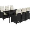 Image de vidaXL - 7-delige - Bistroset - met - kussens - poly - rattan - zwart