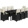 Image de vidaXL - 9-delige - Bistroset - met - kussens - poly - rattan - zwart
