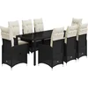 Image de vidaXL - 9-delige - Bistroset - met - kussens - poly - rattan - zwart