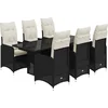 Image de vidaXL - 7-delige - Bistroset - met - kussens - poly - rattan - zwart