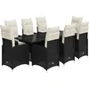 Image de vidaXL - 9-delige - Bistroset - met - kussens - poly - rattan - zwart