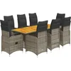 Image de vidaXL - 9-delige - Bistroset - met - kussens - poly - rattan - grijs