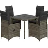 Image de vidaXL - 5-delige - Bistroset - met - kussens - poly - rattan - grijs