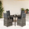 Image de vidaXL - 5-delige - Bistroset - met - kussens - poly - rattan - grijs