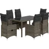 Image de vidaXL - 5-delige - Bistroset - met - kussens - poly - rattan - grijs
