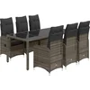 Image de vidaXL - 7-delige - Bistroset - met - kussens - poly - rattan - grijs