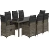 Image de vidaXL - 9-delige - Bistroset - met - kussens - poly - rattan - grijs