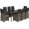 Image de vidaXL - 9-delige - Bistroset - met - kussens - poly - rattan - grijs