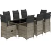 Image de vidaXL - 9-delige - Bistroset - met - kussens - poly - rattan - grijs