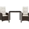 Image de vidaXL - 3-delige - Bistroset - met - kussens - poly - rattan - bruin