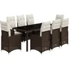 Image de vidaXL - 9-delige - Bistroset - met - kussens - poly - rattan - bruin