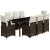 Image de vidaXL - 9-delige - Bistroset - met - kussens - poly - rattan - bruin